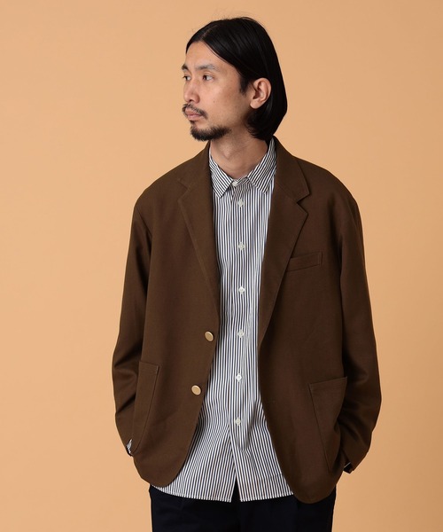 BEAMS LIGHTS（ビームスライツ）の「BEAMS LIGHTS / 2ボタン ツイル ブレザー ジャケット（その他アウター・メンズ・ネイビー/ライトブラウン・SMALL/MEDIUM/LARGE/X-LARGE）」の2枚目の写真