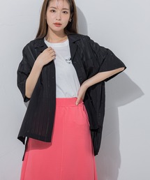 VICKY | 【夏らしい爽やかなストライプ柄】オープンカラーブラウス《手洗い可能》(シャツ/ブラウス)