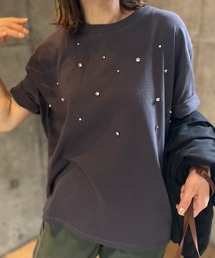 ビジュー付きTシャツ