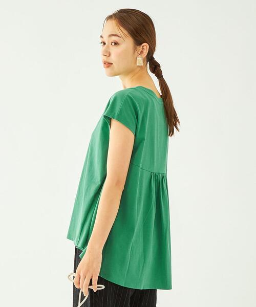 green label relaxing（グリーンレーベルリラクシング）の「バックペプラム フレンチスリーブ プルオーバー カットソー（Tシャツ/カットソー・レディース・ブラック/オフホワイト/ケリー/その他1・FREE）」の3枚目の写真