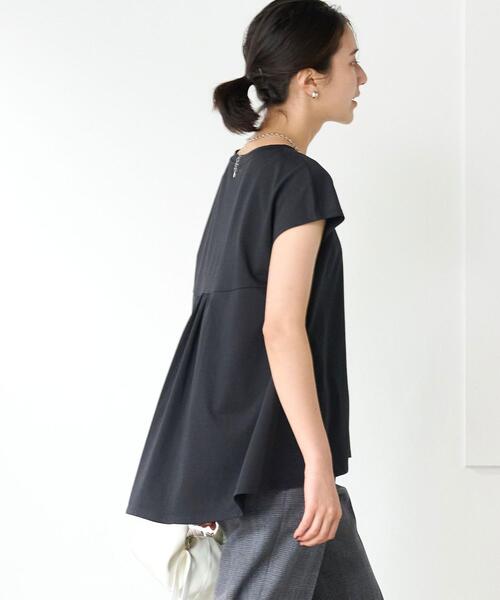 green label relaxing（グリーンレーベルリラクシング）の「バックペプラム フレンチスリーブ プルオーバー カットソー（Tシャツ/カットソー・レディース・ブラック/オフホワイト/ケリー/その他1・FREE）」の2枚目の写真