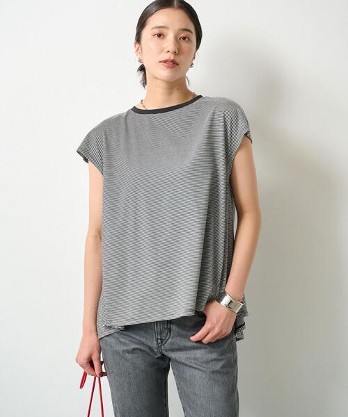 green label relaxing（グリーンレーベルリラクシング）の「バックペプラム フレンチスリーブ プルオーバー カットソー（Tシャツ/カットソー・レディース・ブラック/オフホワイト/ケリー/その他1・FREE）」の5枚目の写真