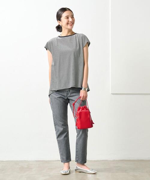 green label relaxing（グリーンレーベルリラクシング）の「バックペプラム フレンチスリーブ プルオーバー カットソー（Tシャツ/カットソー・レディース・ブラック/オフホワイト/ケリー/その他1・FREE）」の6枚目の写真