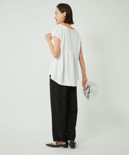 green label relaxing（グリーンレーベルリラクシング）の「バックペプラム フレンチスリーブ プルオーバー カットソー（Tシャツ/カットソー・レディース・ブラック/オフホワイト/ケリー/その他1・FREE）」の21枚目の写真