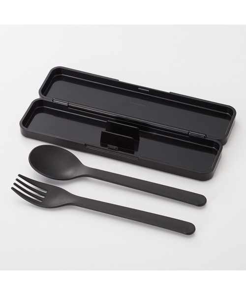 無印良品(ムジルシリョウヒン)の「フォーク&スプーンセット・黒 約幅18×奥行5×高さ2cm(カトラリー・メンズ・ブラック・FREE)」の3枚目の写真
