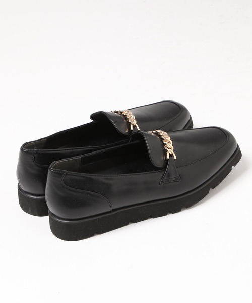 Elura（エルーラ）の「ふかふかFIT厚底ローファー（ローファー・レディース・ブラック/アイボリー・MEDIUM/LARGE）」の5枚目の写真