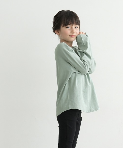 coca（coca）（コカ）の「キッズ ゆるシルエット長袖無地Tシャツ（Tシャツ/カットソー・キッズ・ブラウン/ラベンダー/アイボリー/ライトブルー・100/110/120/130/140）」の6枚目の写真