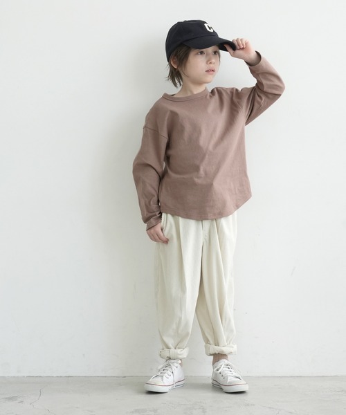 coca（coca）（コカ）の「キッズ ゆるシルエット長袖無地Tシャツ（Tシャツ/カットソー・キッズ・ブラウン/ラベンダー/アイボリー/ライトブルー・100/110/120/130/140）」の10枚目の写真