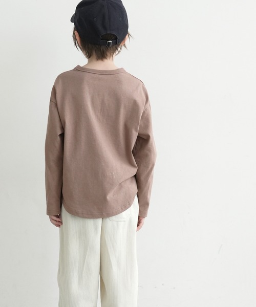 coca（coca）（コカ）の「キッズ ゆるシルエット長袖無地Tシャツ（Tシャツ/カットソー・キッズ・ブラウン/ラベンダー/アイボリー/ライトブルー・100/110/120/130/140）」の11枚目の写真