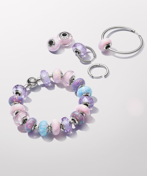 Pandora Moments スモール チャーム シルバー フープピアス（ピアス