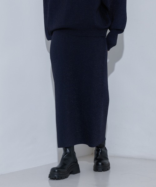 NOMINE（ノミネ）の「【セットアップ対応可】ラメプレーティングリバーシブルペンシルスカート（スカート・レディース・ブラック系その他/ベージュ/ブラウン/ネイビー/レッド/ブラック/ブラウン系その他・フリー）」の6枚目の写真