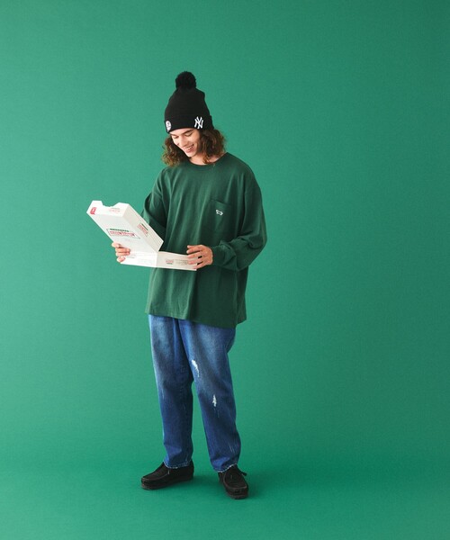 TOWNCRAFT(タウンクラフト)の「TOWN CRAFT/タウンクラフト 別注 ワンポイントクルーネック ロングスリーブ ポケットTシャツ(Tシャツ/カットソー・メンズ・アッシュグレー/ホワイト/ブラック/グリーン・SMALL/MEDIUM/LARGE)」の11枚目の写真