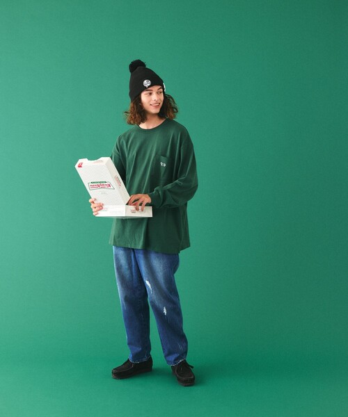 TOWNCRAFT(タウンクラフト)の「TOWN CRAFT/タウンクラフト 別注 ワンポイントクルーネック ロングスリーブ ポケットTシャツ(Tシャツ/カットソー・メンズ・アッシュグレー/ホワイト/ブラック/グリーン・SMALL/MEDIUM/LARGE)」の12枚目の写真