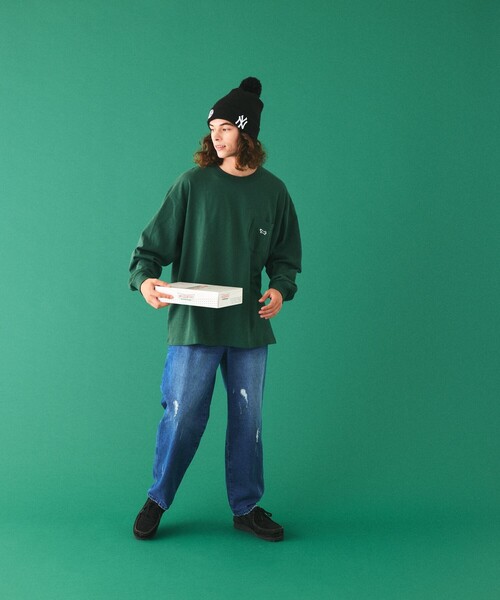 TOWNCRAFT(タウンクラフト)の「TOWN CRAFT/タウンクラフト 別注 ワンポイントクルーネック ロングスリーブ ポケットTシャツ(Tシャツ/カットソー・メンズ・アッシュグレー/ホワイト/ブラック/グリーン・SMALL/MEDIUM/LARGE)」の15枚目の写真