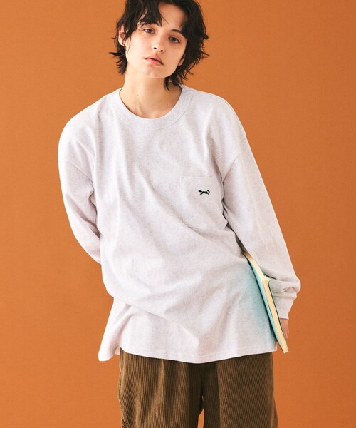 TOWNCRAFT(タウンクラフト)の「TOWN CRAFT/タウンクラフト 別注 ワンポイントクルーネック ロングスリーブ ポケットTシャツ(Tシャツ/カットソー・メンズ・アッシュグレー/ホワイト/ブラック/グリーン・SMALL/MEDIUM/LARGE)」の22枚目の写真