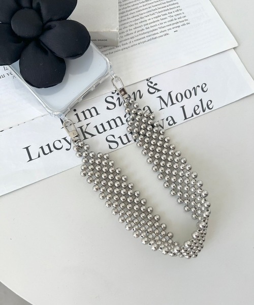 Me%（ミィパーセント）の「【ストラップシート付き】フラットアミハンドルストラップ  972650（スマホグッズ・レディース・シルバー/ゴールド/アイボリー・FREE）」の19枚目の写真