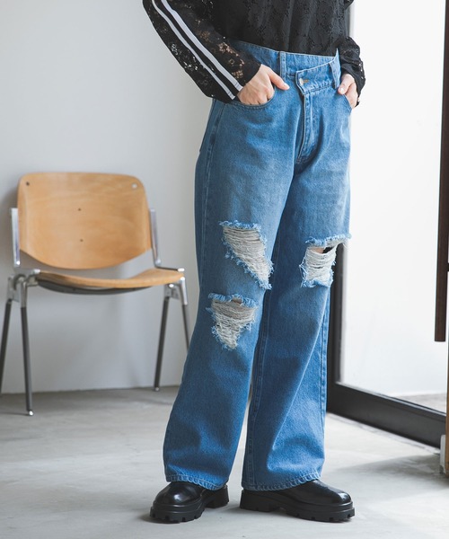 bohmal(ボマール)の「ウエストデザインダメージデニム(デニムパンツ・レディース・ブラック/ブルー/インディゴブルー・LARGE/SMALL/MEDIUM)」の20枚目の写真