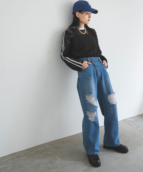 bohmal(ボマール)の「ウエストデザインダメージデニム(デニムパンツ・レディース・ブラック/ブルー/インディゴブルー・LARGE/SMALL/MEDIUM)」の21枚目の写真