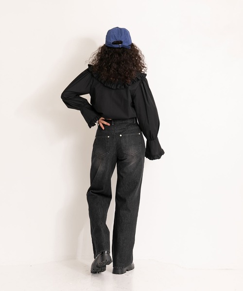 bohmal(ボマール)の「ウエストデザインダメージデニム(デニムパンツ・レディース・ブラック/ブルー/インディゴブルー・LARGE/SMALL/MEDIUM)」の5枚目の写真