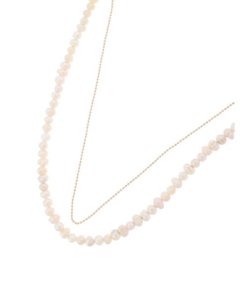 Te chichi（テチチ）の「淡水パール×ボールチェーンマンテルネックレス（ネックレス・レディース・オフホワイト・F）」の4枚目の写真