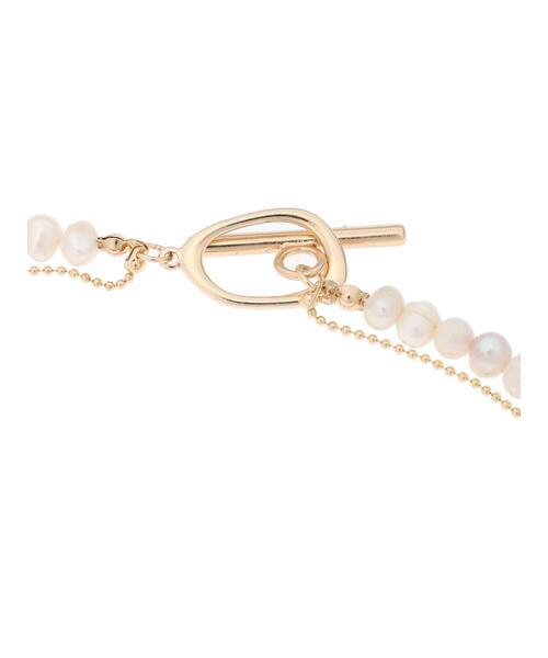 Te chichi（テチチ）の「淡水パール×ボールチェーンマンテルネックレス（ネックレス・レディース・オフホワイト・F）」の3枚目の写真