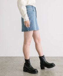 【オリーブ デ オリーブ】レディース デニム ミニ 巻きスカート フリーサイズ OLIVE des OLIVE（オリーブデオリーブ）の「デニムミニスカート