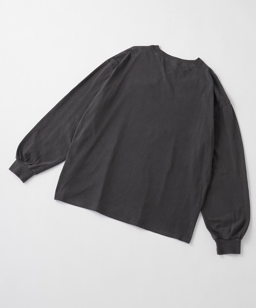 MONO-MART LADY'S(モノマートレディース)の「ヴィンテージライクピグメントビックロンT(Tシャツ/カットソー・レディース・スミクロ/アイボリー系1/ブラウン/アイボリー系2/ブラック系1/ブラック系2/ネイビー/アイボリー/ブラウン系2/ブラウン系3/ブラック系3・FREE)」の17枚目の写真
