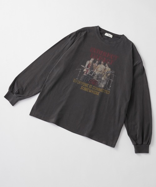 MONO-MART LADY'S(モノマートレディース)の「ヴィンテージライクピグメントビックロンT(Tシャツ/カットソー・レディース・スミクロ/アイボリー系1/ブラウン/アイボリー系2/ブラック系1/ブラック系2/ネイビー/アイボリー/ブラウン系2/ブラウン系3/ブラック系3・FREE)」の13枚目の写真