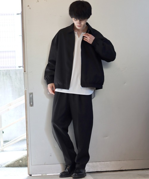 SITRY(シトリー)の「polyester tropical zip blouson/ポリトロ ジップブルゾン(ブルゾン・メンズ・ダークネイビー/ブラック/カーキ・LL/M/L)」の18枚目の写真