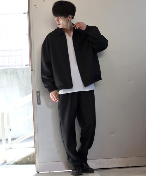 SITRY(シトリー)の「polyester tropical zip blouson/ポリトロ ジップブルゾン(ブルゾン・メンズ・ダークネイビー/ブラック/カーキ・LL/M/L)」の19枚目の写真