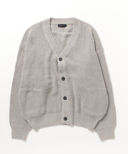 ARCADE(アーケード)の「バルキー畦編み ざっくり オーバーシルエット ルーズ カーディガン(カーディガン/ボレロ・メンズ・ケリーグリーン/ネイビー/ロイヤルブルー/パープル/マスタード/ブラック/グレイッシュベージュ/ライトグレー・M/L/LL)」の22枚目の写真