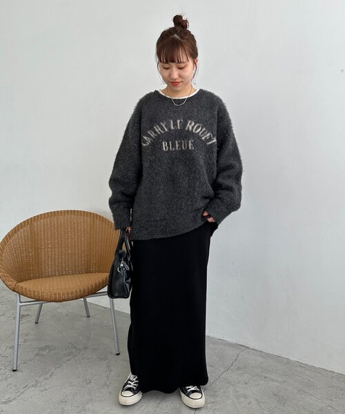 DISCOAT（ディスコート）の「【WEB限定】ダブルジャガードアーチロゴニット《ユニセックス》（ニット/セーター・レディース・ブラウン/ベージュ/チャコールグレー・FREE）」の17枚目の写真