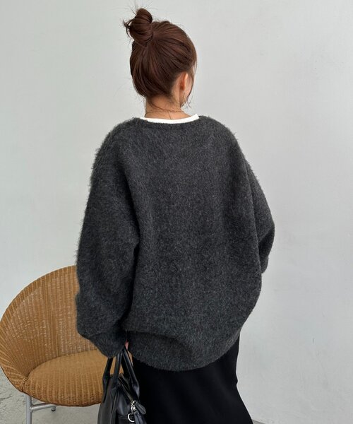 DISCOAT（ディスコート）の「【WEB限定】ダブルジャガードアーチロゴニット《ユニセックス》（ニット/セーター・レディース・ブラウン/ベージュ/チャコールグレー・FREE）」の14枚目の写真