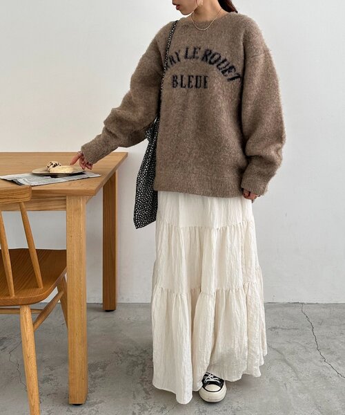 WEB限定】ダブルジャガードアーチロゴニット《ユニセックス》（ニット