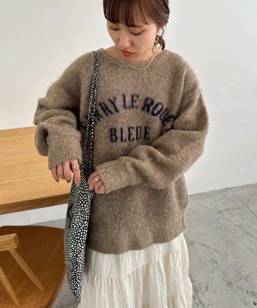 【セール】【ユニセックス/WEB限定】ダブルジャガードアーチロゴニット（ニット/セーター）｜DISCOAT（ディスコート）