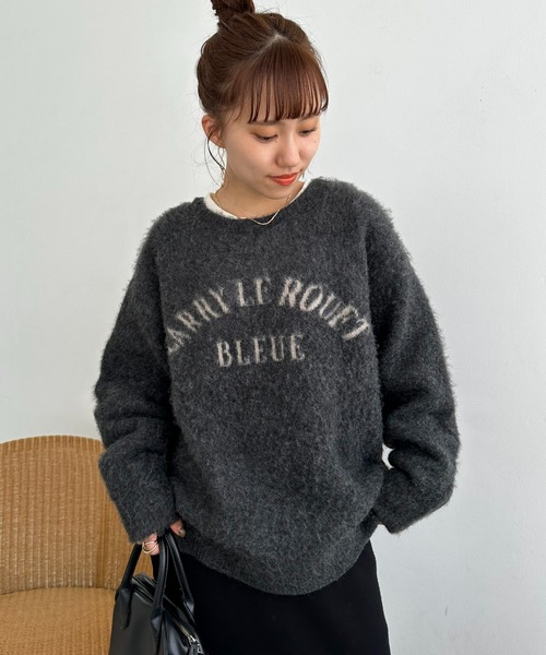 【セール】【ユニセックス/WEB限定】ダブルジャガードアーチロゴニット（ニット/セーター）｜DISCOAT（ディスコート）