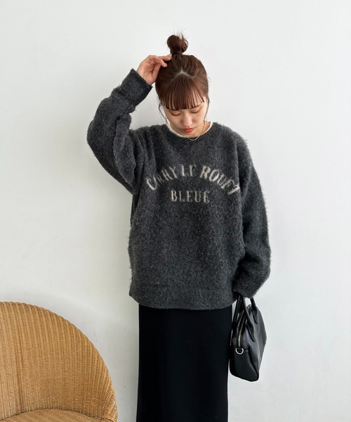 【セール】【ユニセックス/WEB限定】ダブルジャガードアーチロゴニット（ニット/セーター）｜DISCOAT（ディスコート）