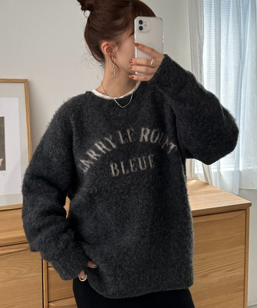 【セール】【ユニセックス/WEB限定】ダブルジャガードアーチロゴニット（ニット/セーター）｜DISCOAT（ディスコート）