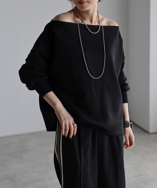 Bonjour Sagan（ボンジュールサガン）の「オフショルリブ袖カットソー（Tシャツ/カットソー・レディース・ホワイト/ブラウン/ブラック・FREE）」の20枚目の写真