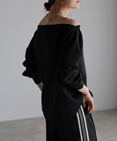 Bonjour Sagan（ボンジュールサガン）の「オフショルリブ袖カットソー（Tシャツ/カットソー・レディース・ホワイト/ブラウン/ブラック・FREE）」の21枚目の写真