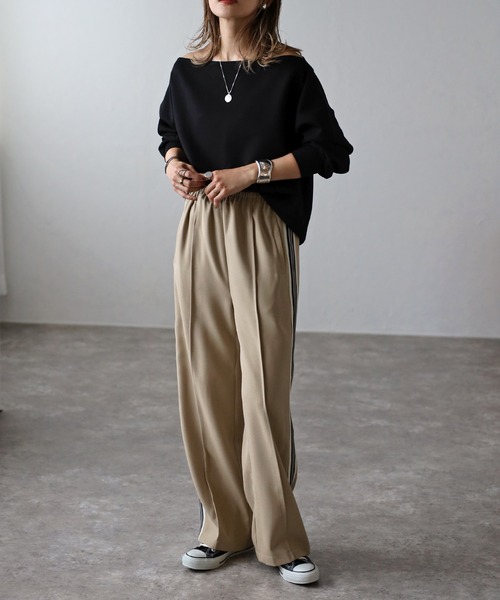 Bonjour Sagan（ボンジュールサガン）の「オフショルリブ袖カットソー（Tシャツ/カットソー・レディース・ホワイト/ブラウン/ブラック・FREE）」の15枚目の写真