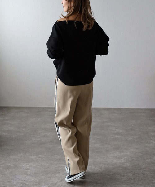 Bonjour Sagan（ボンジュールサガン）の「オフショルリブ袖カットソー（Tシャツ/カットソー・レディース・ホワイト/ブラウン/ブラック・FREE）」の19枚目の写真