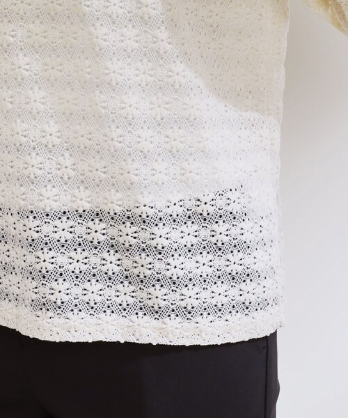 couture brooch（クチュールブローチ）の「◆モールレース前後2wayブラウス（シャツ/ブラウス・レディース・アイボリー・38/42）」の9枚目の写真