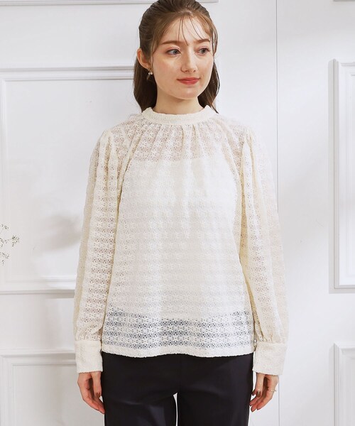 couture brooch（クチュールブローチ）の「◆モールレース前後2wayブラウス（シャツ/ブラウス・レディース・アイボリー・38/42）」の10枚目の写真