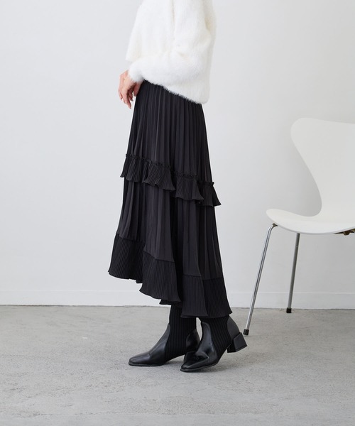 Loco Ocean（ロコオーシャン）の「プリーツロング丈ティアードスカート（スカート・レディース・ブラック/ホワイト・FREE）」の20枚目の写真