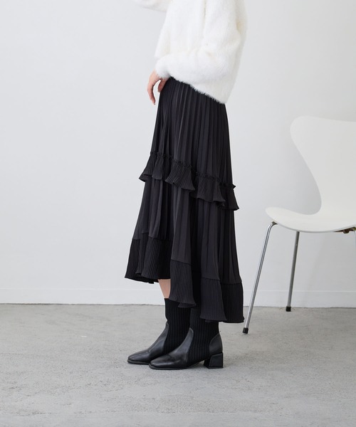 Loco Ocean（ロコオーシャン）の「プリーツロング丈ティアードスカート（スカート・レディース・ブラック/ホワイト・FREE）」の21枚目の写真