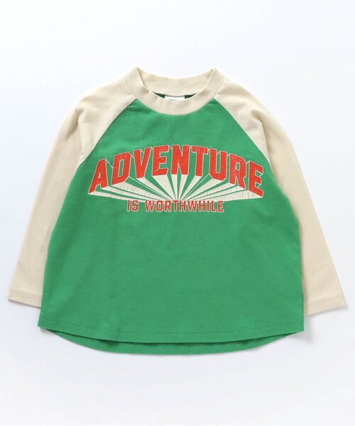 BREEZE(ブリーズ)の「【WEB限定】ラグランロゴTシャツ(Tシャツ/カットソー・キッズ・チャコール/グリーン/アイボリー/グレー・100/90/130/120/110/80/140)」の12枚目の写真