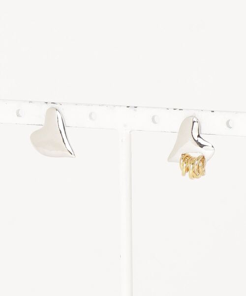LAPUIS(ラピュイ)の「【LAPUIS】coil heart アシンメトリー コイルハート ピアス 233-220101(ピアス(両耳用)・レディース・マルチ/ゴールド/シルバー・FREE)」の6枚目の写真