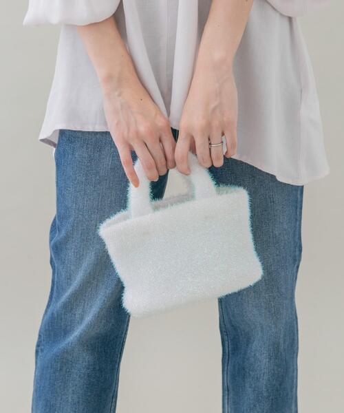 Casselini（キャセリーニ）の「Casselini　シャイニーニットミニバッグ（トートバッグ・レディース・シルバー/ホワイト/パープル・ONE）」の12枚目の写真