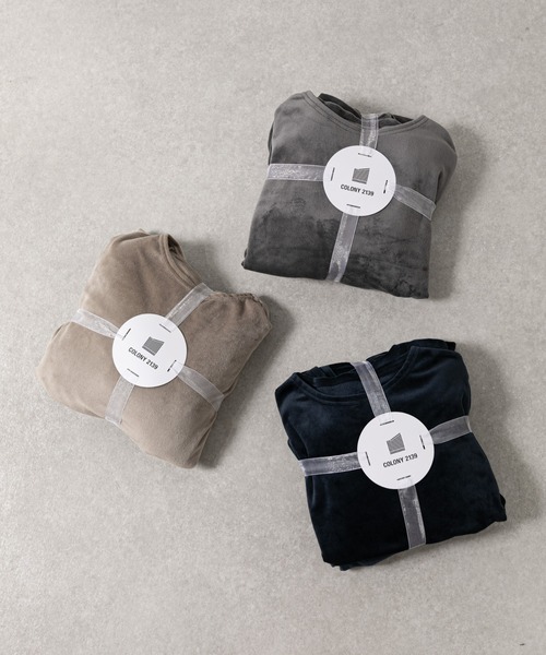 COLONY 2139(コロニートゥーワンスリーナイン)の「ベロア風パジャマ(ルームウェア/パジャマ・レディース・ネイビー/ダークグレー/グレイッシュベージュ・FREE)」の4枚目の写真